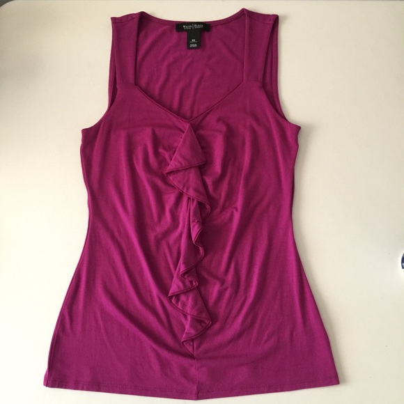 WHBM Purple Ruffle Blouse - Picture 2 of 6